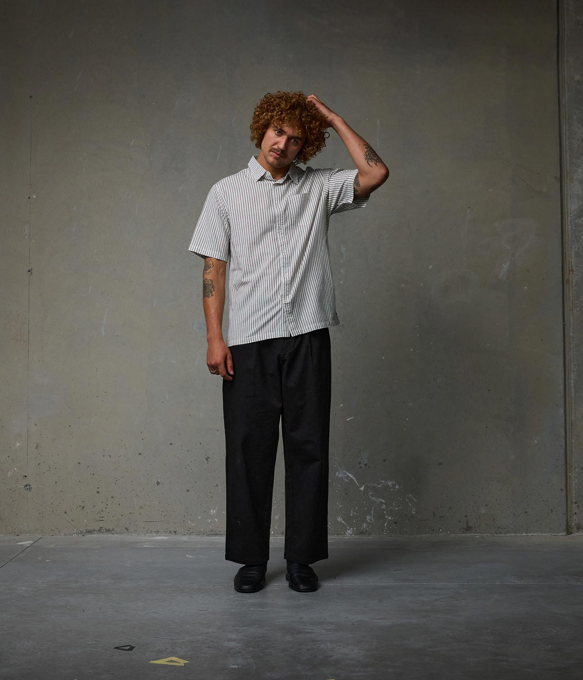 REYNOLDS STRIPE SS SHIRT // BEIGE
