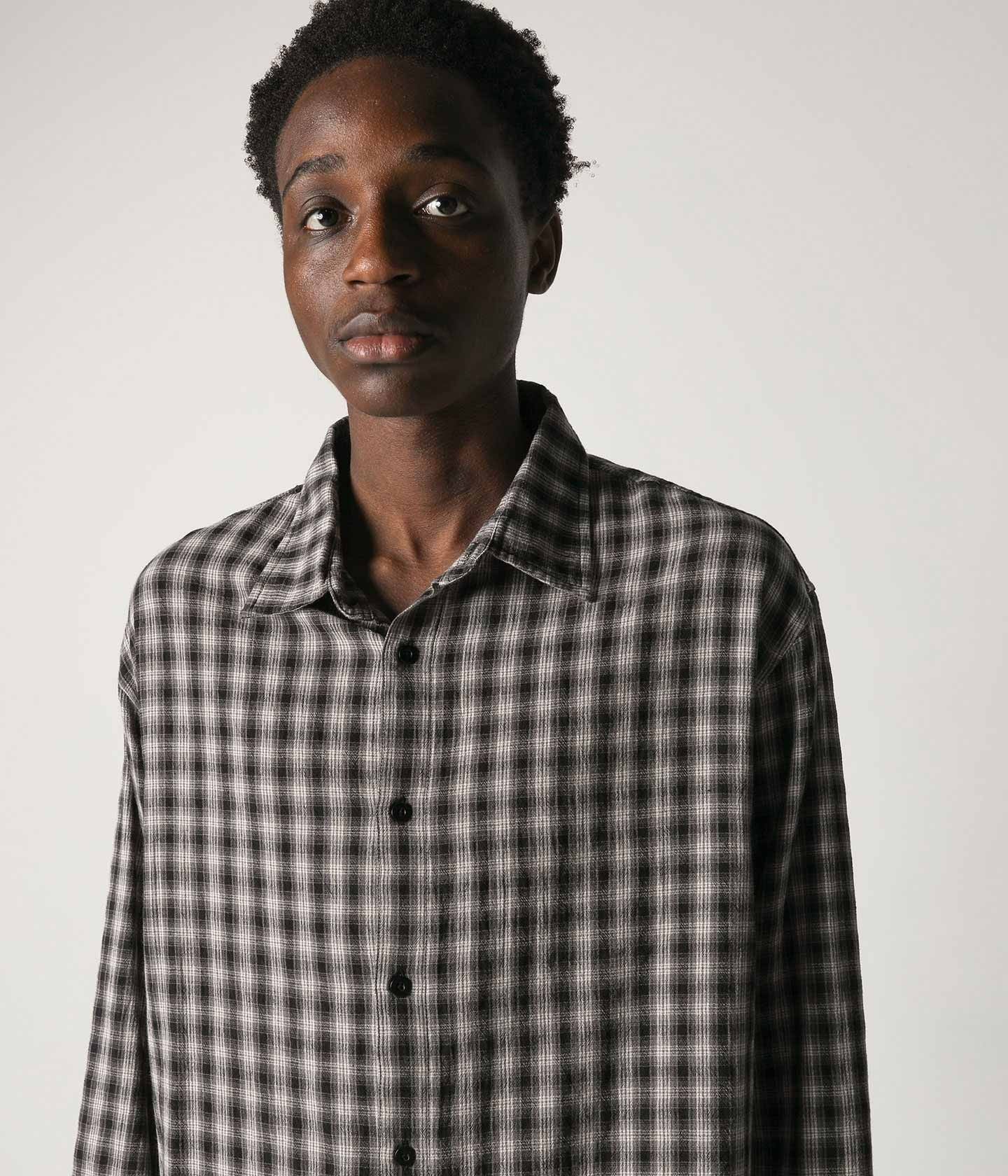 VIVIAN CHECK LS SHIRT // GREY CHECK