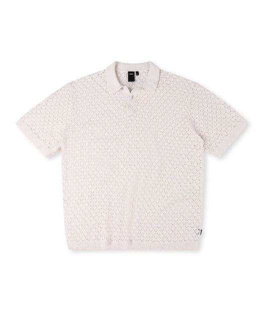 AG CROCHET KNIT POLO // BONE