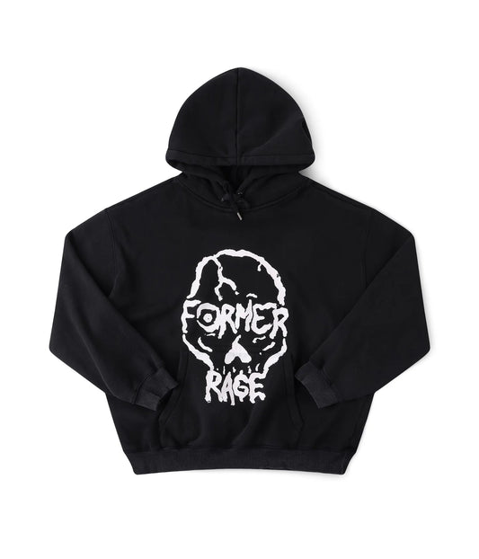SKULLZ BOXY HEAVY HOOD // MERCH BLACK