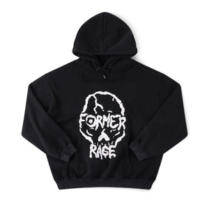 SKULLZ BOXY HEAVY HOOD // MERCH BLACK