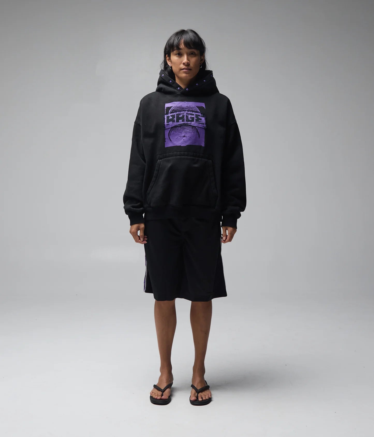 CORP BOXY HOOD // MERCH BLACK
