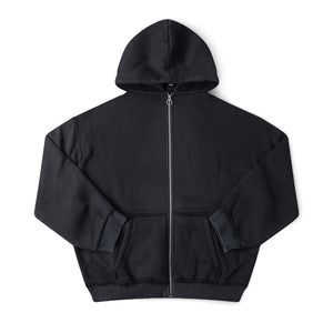ALLEVIATE BOXY ZIP HOOD // WASHED BLACK