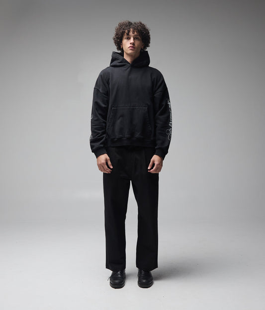 ILLUSION BOXY HOOD // WASHED BLACK