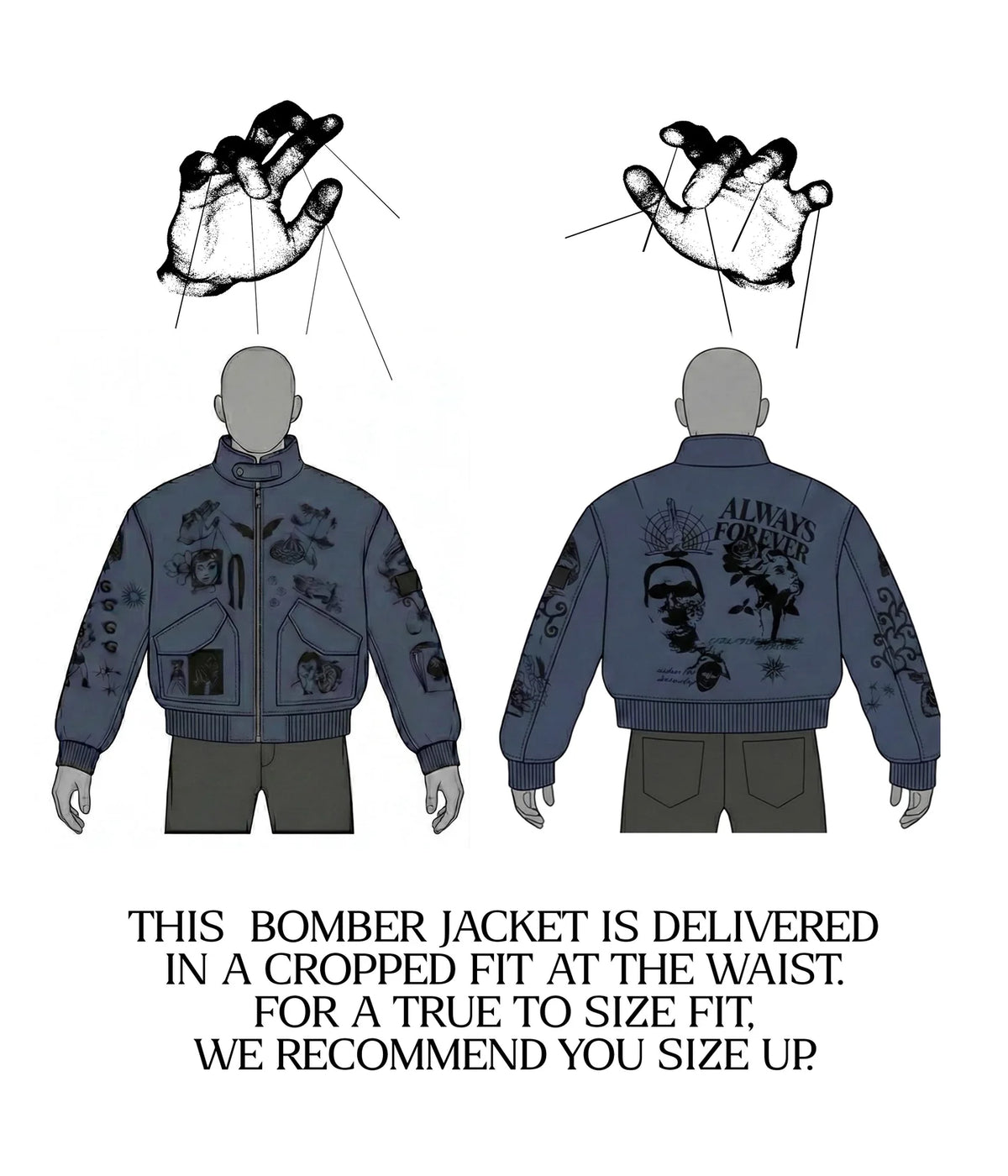 ALWAYS FOREVER BOMBER JACKET // WASHED NAVY