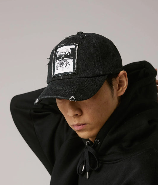 COMPLICRUX DENIM CAP // WASHED BLACK it
