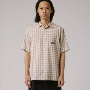 MANNERS CHECK SS SHIRT // TAUPE
