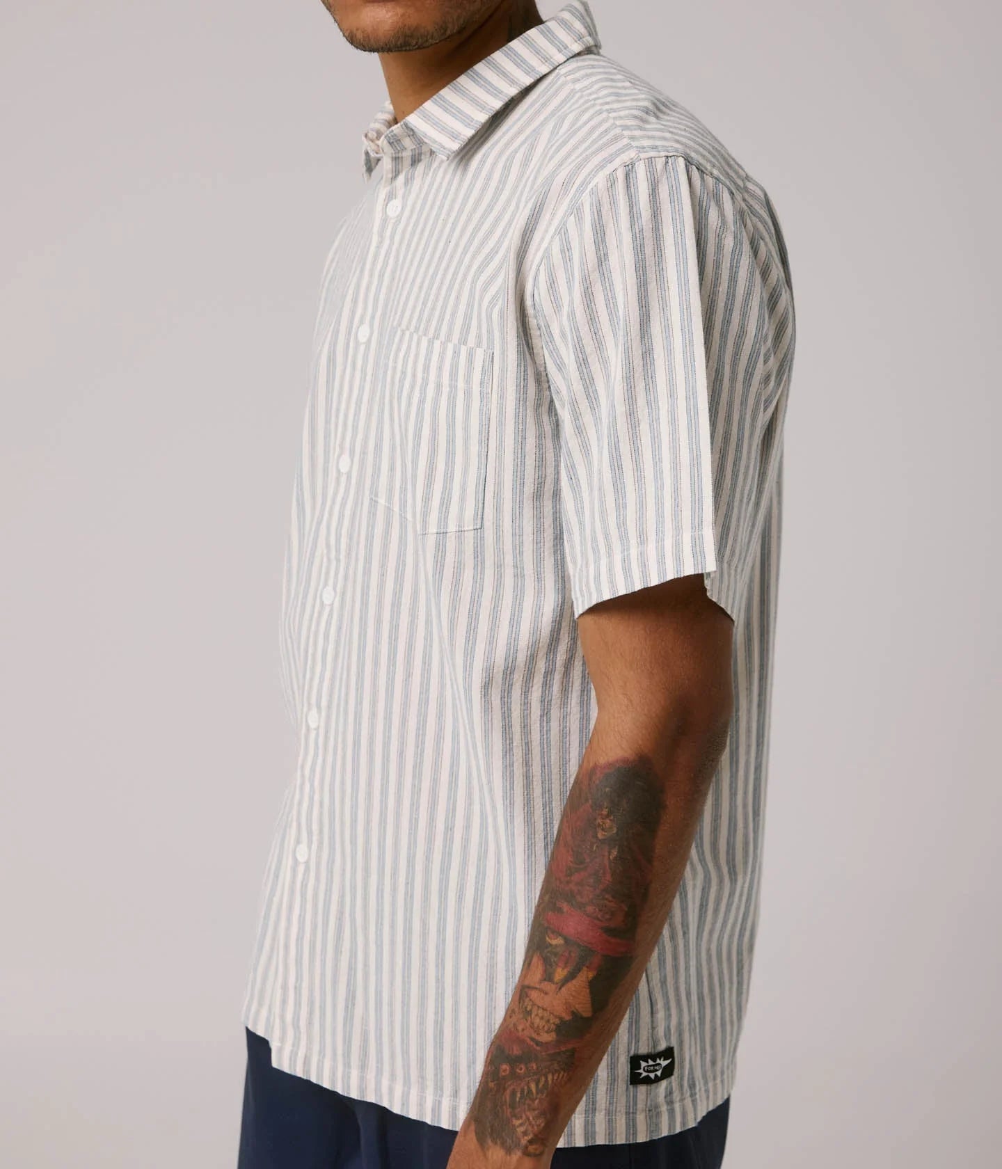 REYNOLDS STRIPE SS SHIRT // BONE