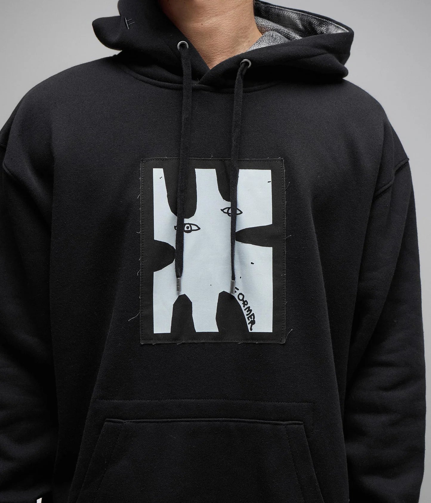 ENIGMA PATCH HOOD // BLACK