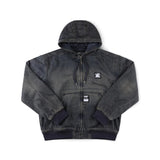 ENIGMA HOODED DENIM JACKET // DARK BLUE