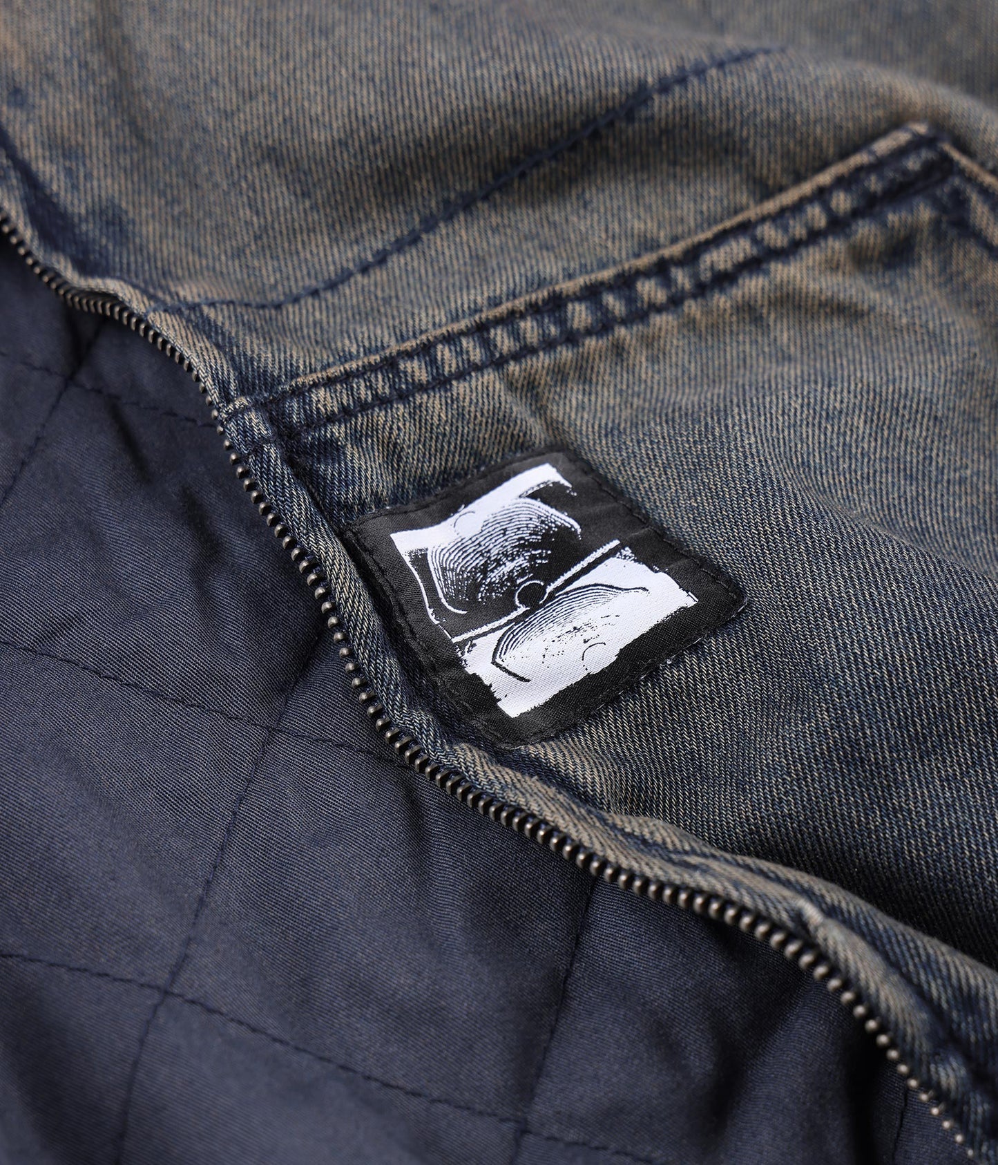 ENIGMA HOODED DENIM JACKET // DARK BLUE