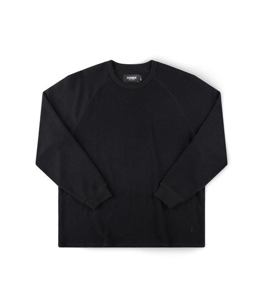 AG RAGLAN WAFFLE // BLACK
