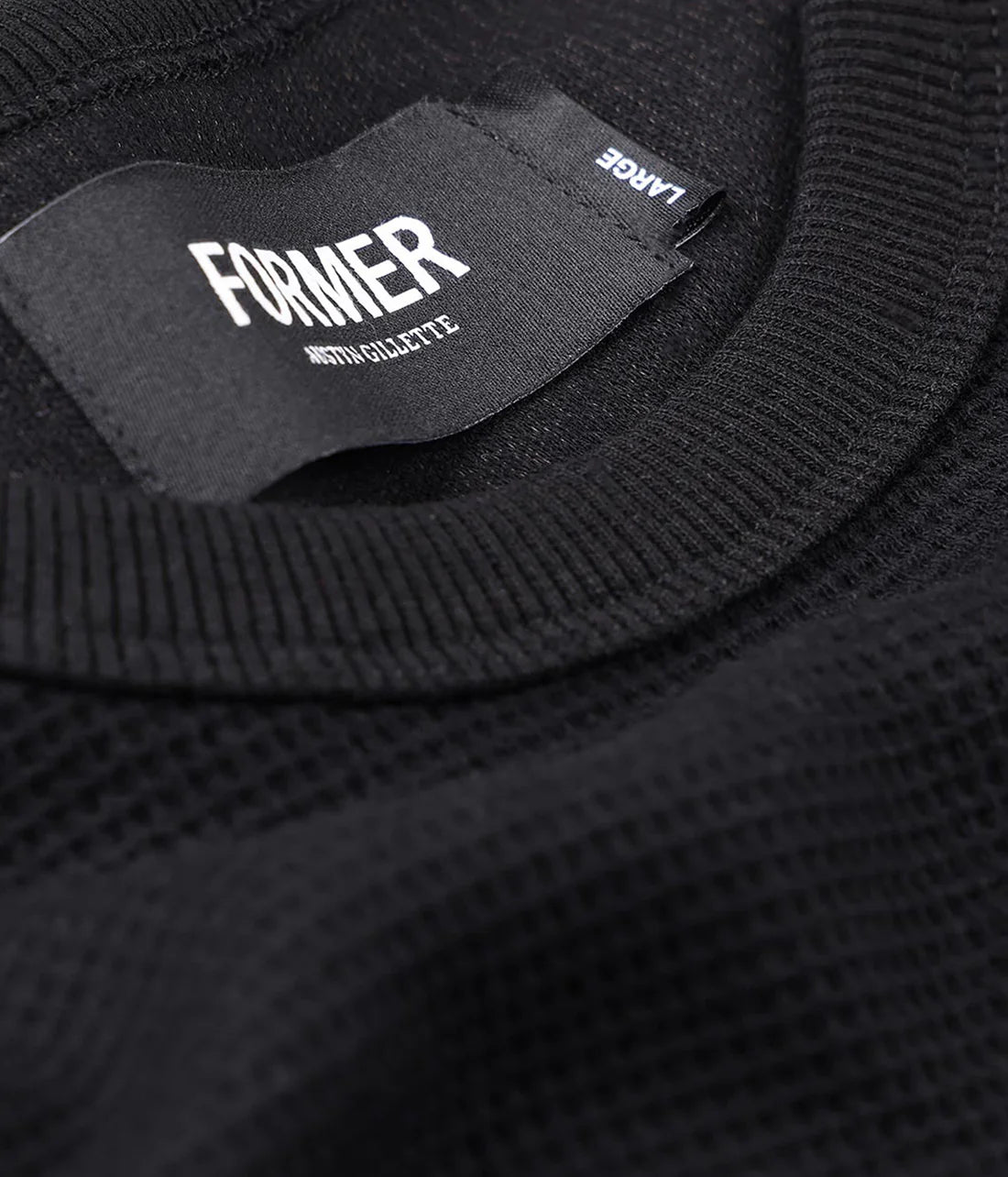 AG RAGLAN WAFFLE // BLACK