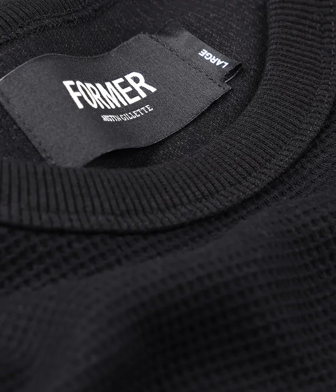 AG RAGLAN WAFFLE // BLACK