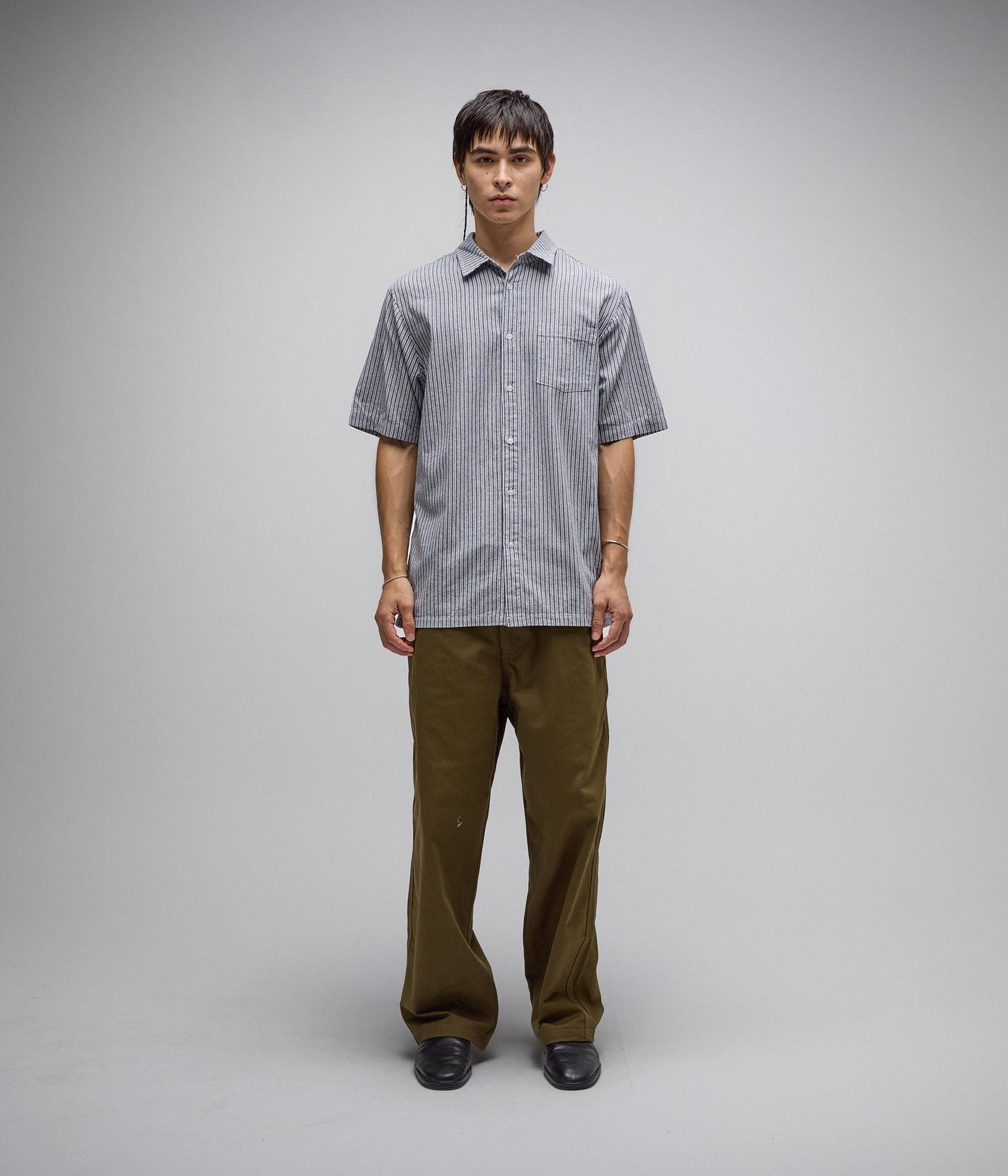 REYNOLDS STRIPE SS SHIRT // BONE/NAVY