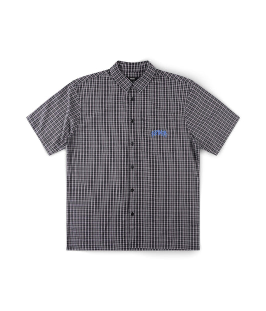 VIVIAN CHECK SS SHIRT // WORN BLACK