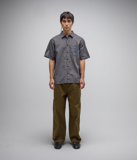 VIVIAN CHECK SS SHIRT // WORN BLACK