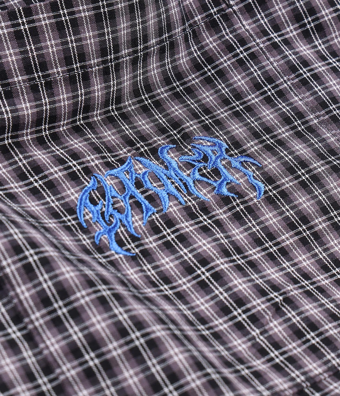 VIVIAN CHECK SS SHIRT // WORN BLACK