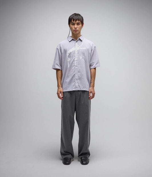 VIVIAN BOXY STRIPE SS SHIRT // GREY