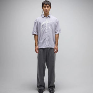 VIVIAN BOXY STRIPE SS SHIRT // GREY