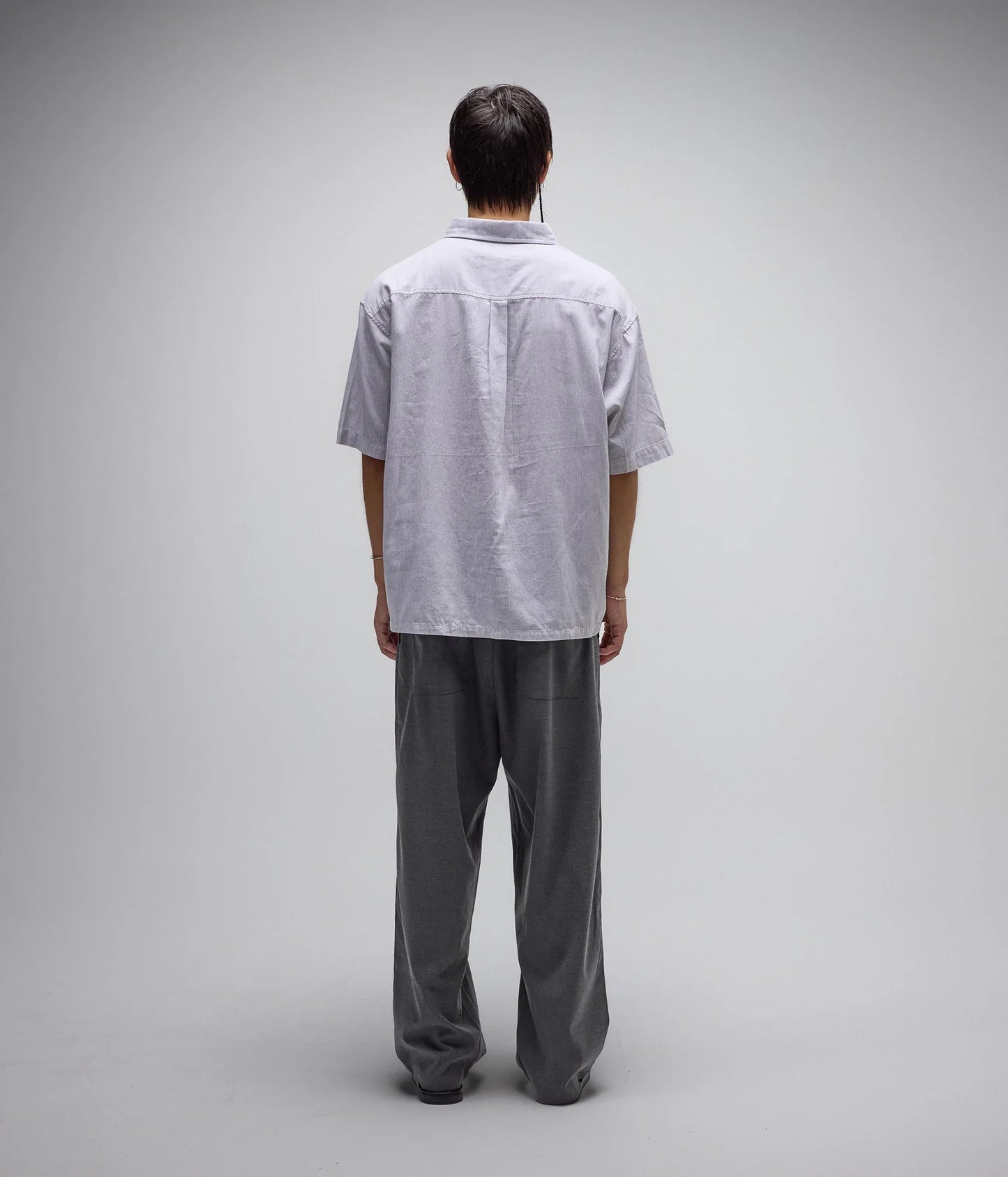 VIVIAN BOXY STRIPE SS SHIRT // GREY