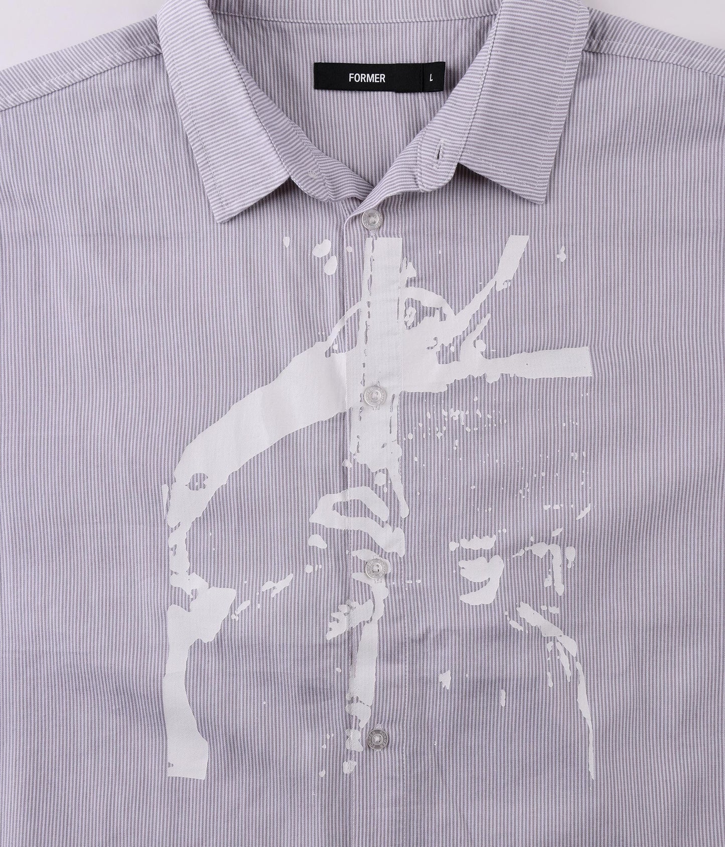 VIVIAN BOXY STRIPE SS SHIRT // GREY