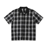 BROADCAST PLAID SS SHIRT // BLACK OMBRE