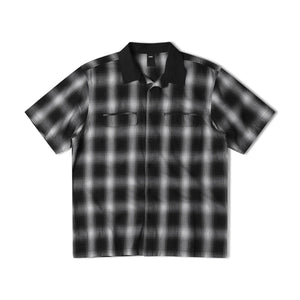 BROADCAST PLAID SS SHIRT // BLACK OMBRE