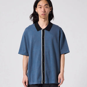 MARILYN SS KNIT SHIRT // STEEL