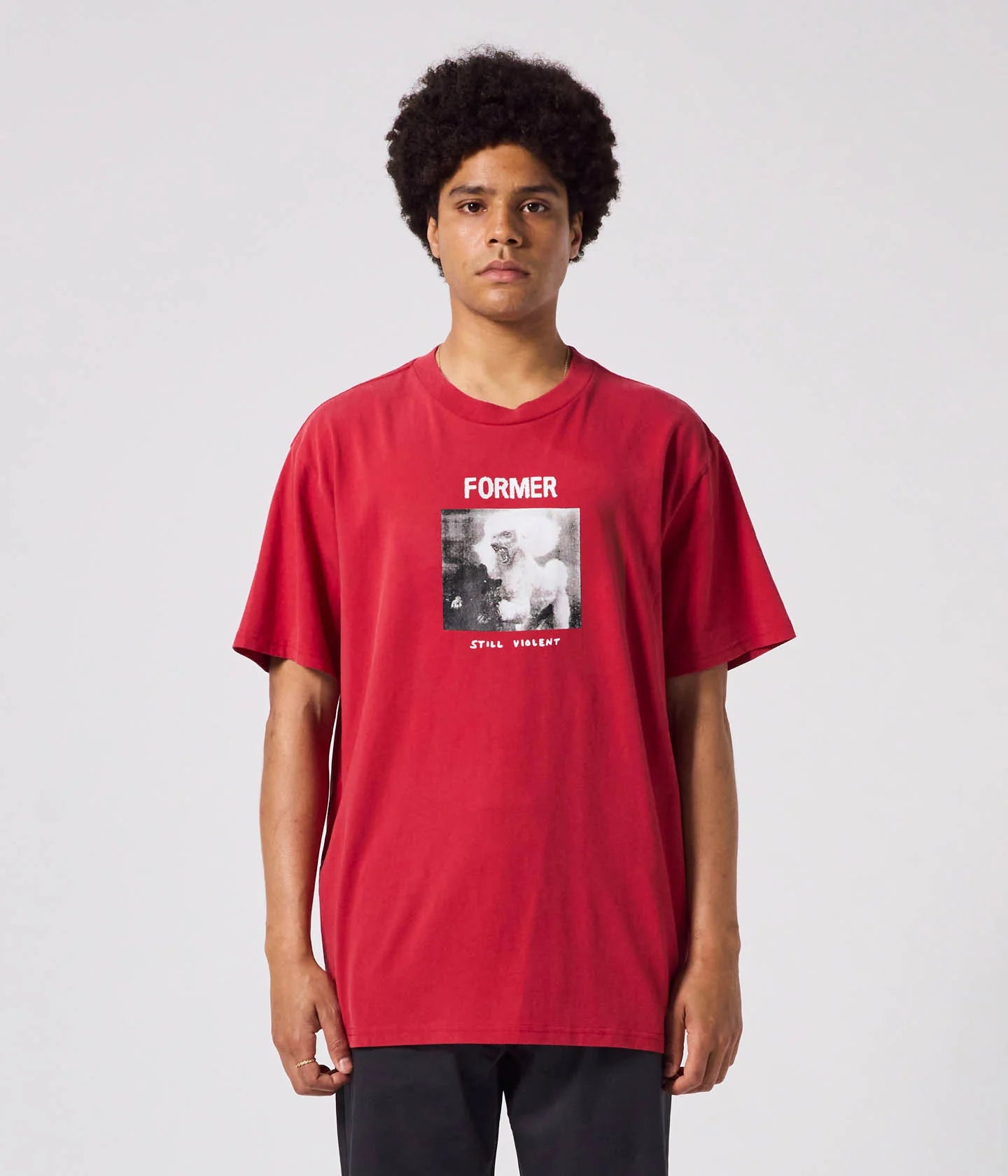 WAR POODLE T-SHIRT // RED