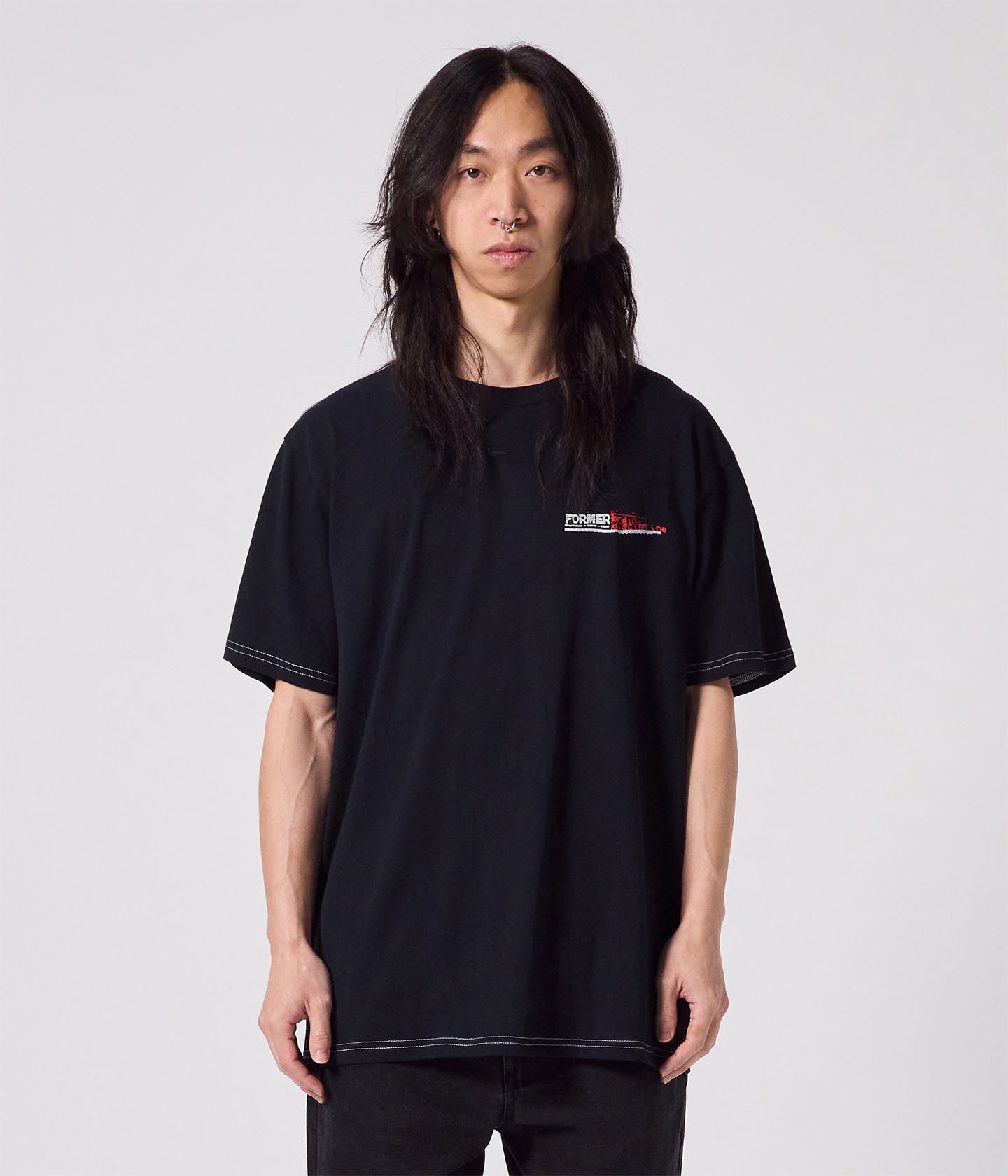 トレジャー treasure ＜REVERSE＞Tシャツ（BLACK） ブラック DISCIPLINE OVERSIZED T-SHIRT // BLACK – FORMER MERCHANDISE