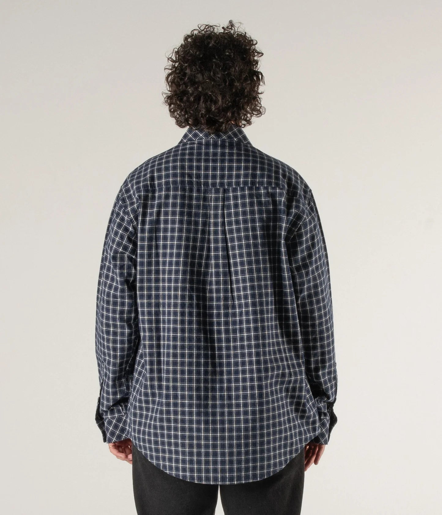 VIVIAN CHECK LS SHIRT // NAVY