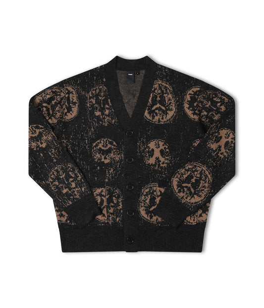 CA BRAINSCAN CARDIGAN // BLACK MUSHROOM