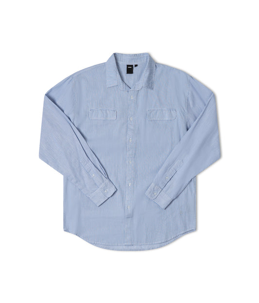 BROADCAST STRIPED LS SHIRT // BLUE WHITE