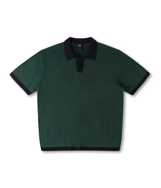AG OPEN COLLAR POLO // PETROL