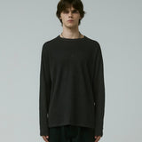 FRANCHISE WAFFLE LS T-SHIRT // BLACK