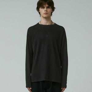FRANCHISE WAFFLE LS T-SHIRT // BLACK