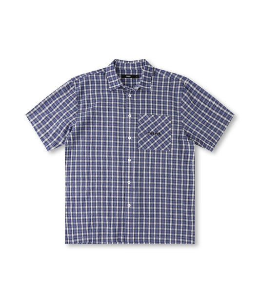 MANNERS CHECK SS SHIRT // VINTAGE NAVY
