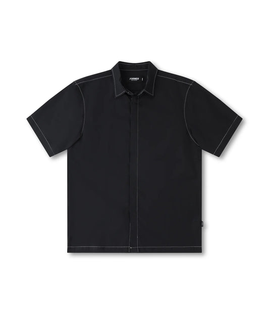 MARILYN CONTRAST SS SHIRT // BLACK
