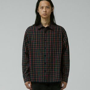 VIVIAN CHECK LS SHIRT // NAVY