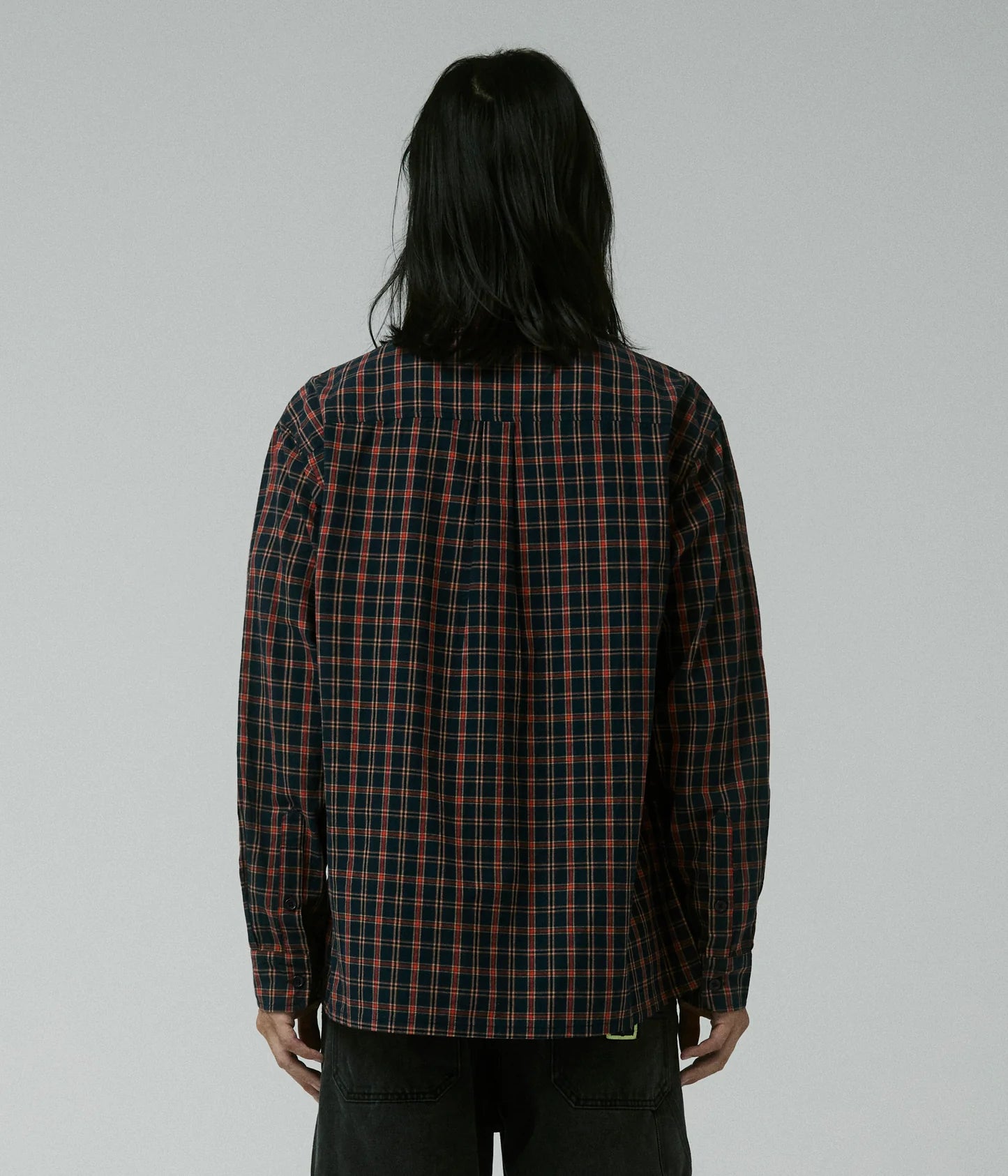 VIVIAN CHECK LS SHIRT // NAVY