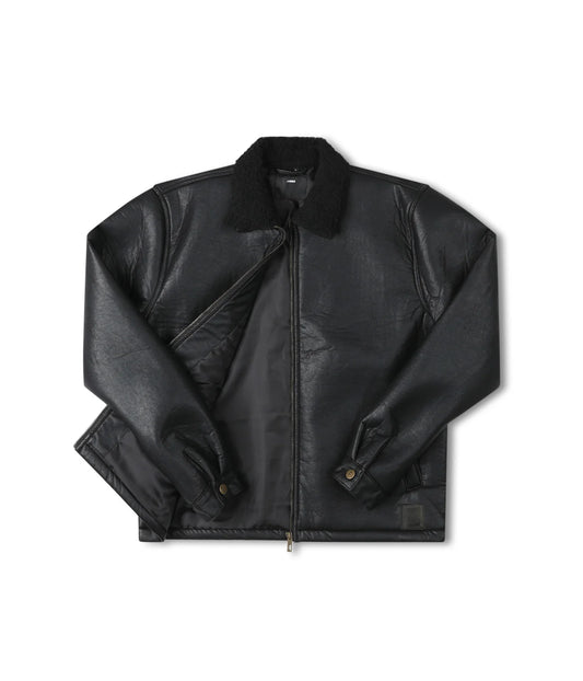 SHERPA LEATHER JACKET // BLACK