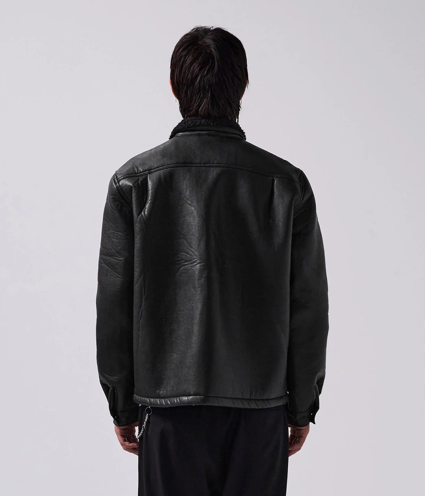 SHERPA LEATHER JACKET // BLACK