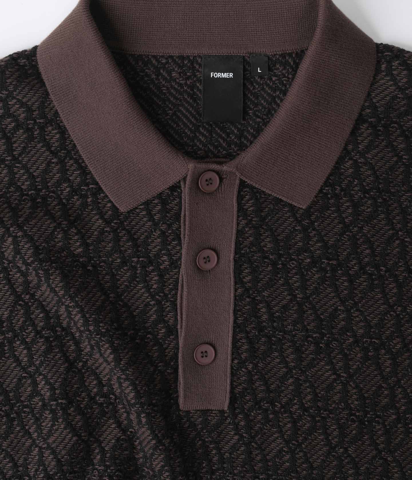 EXPANSION KNIT POLO // BROWN – FORMER MERCHANDISE | JAPAN OFFICIAL