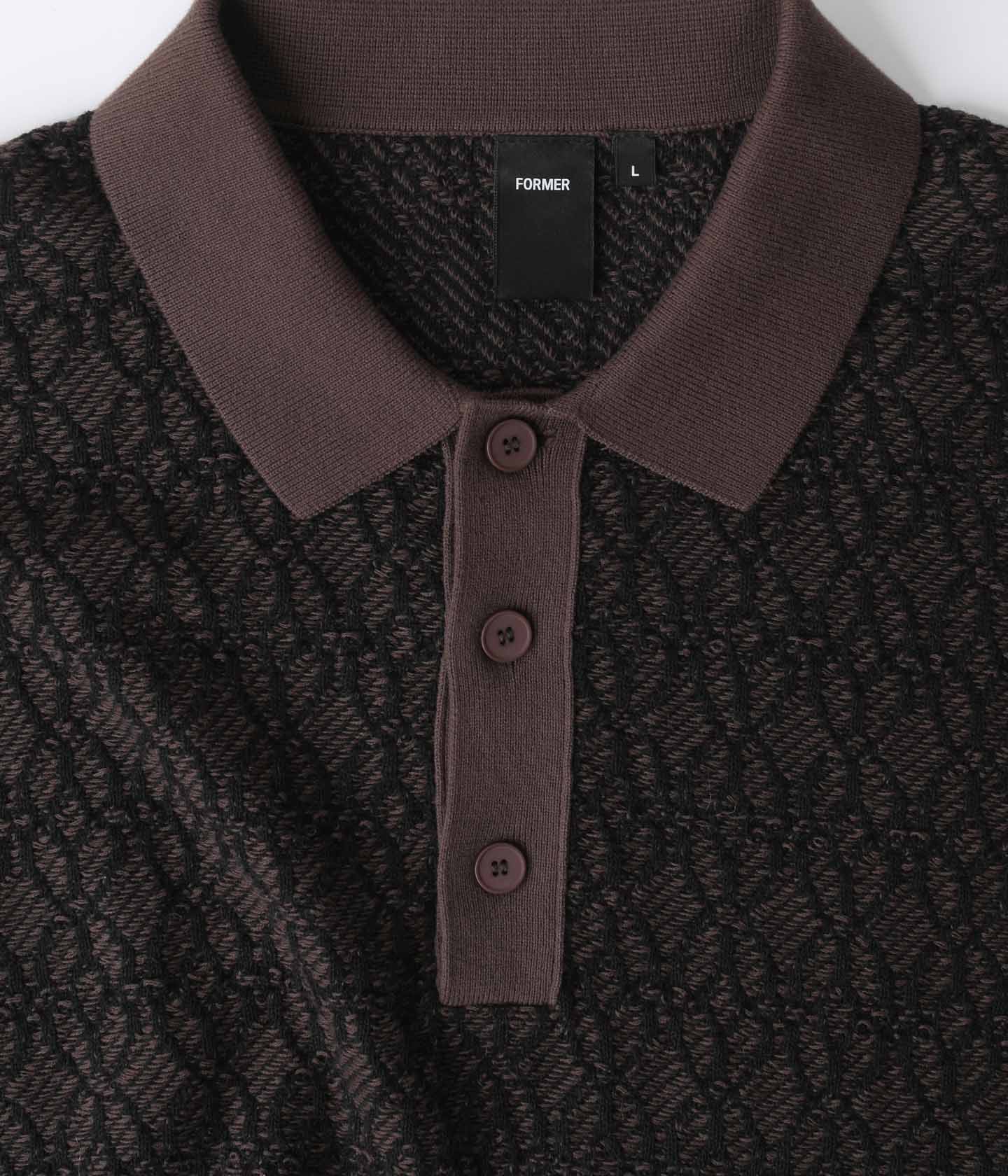 EXPANSION KNIT POLO // BROWN