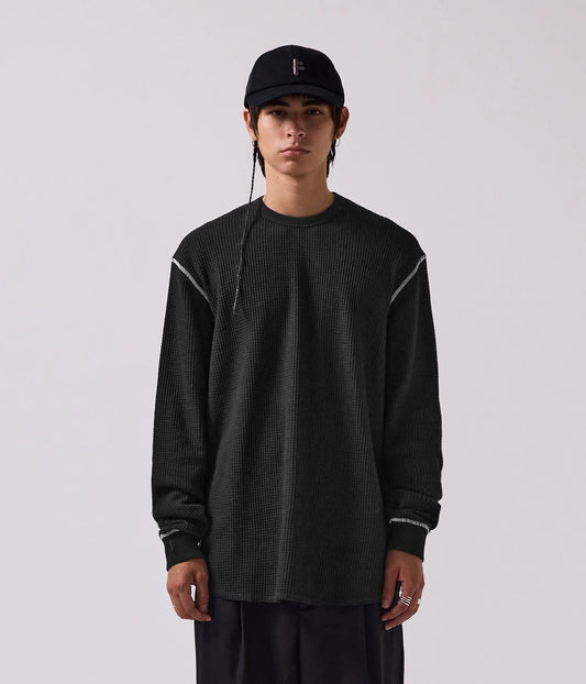 AG WAFFLE LS // BLACK / WHITE