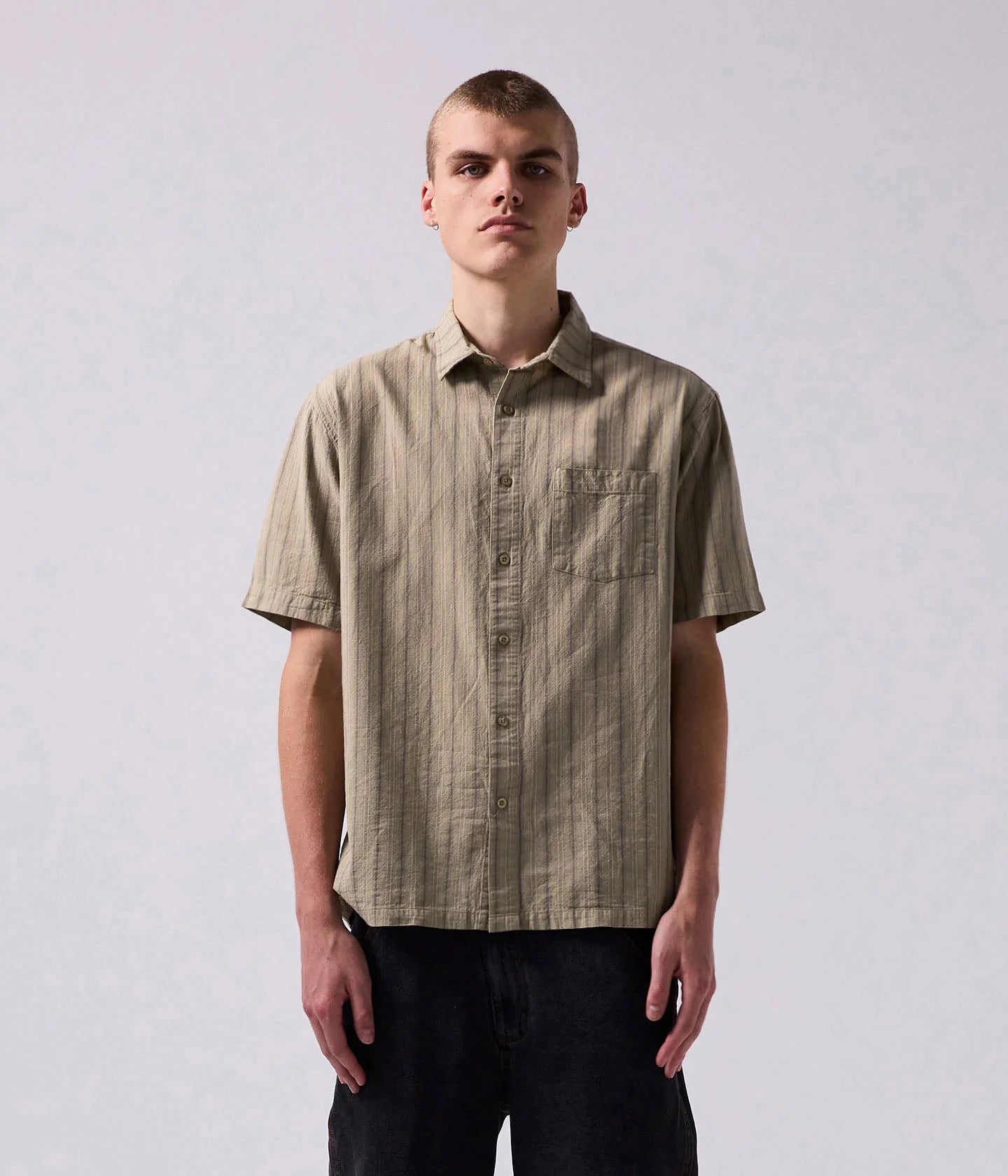 REYNOLDS STRIPED SS SHIRT // MOSS