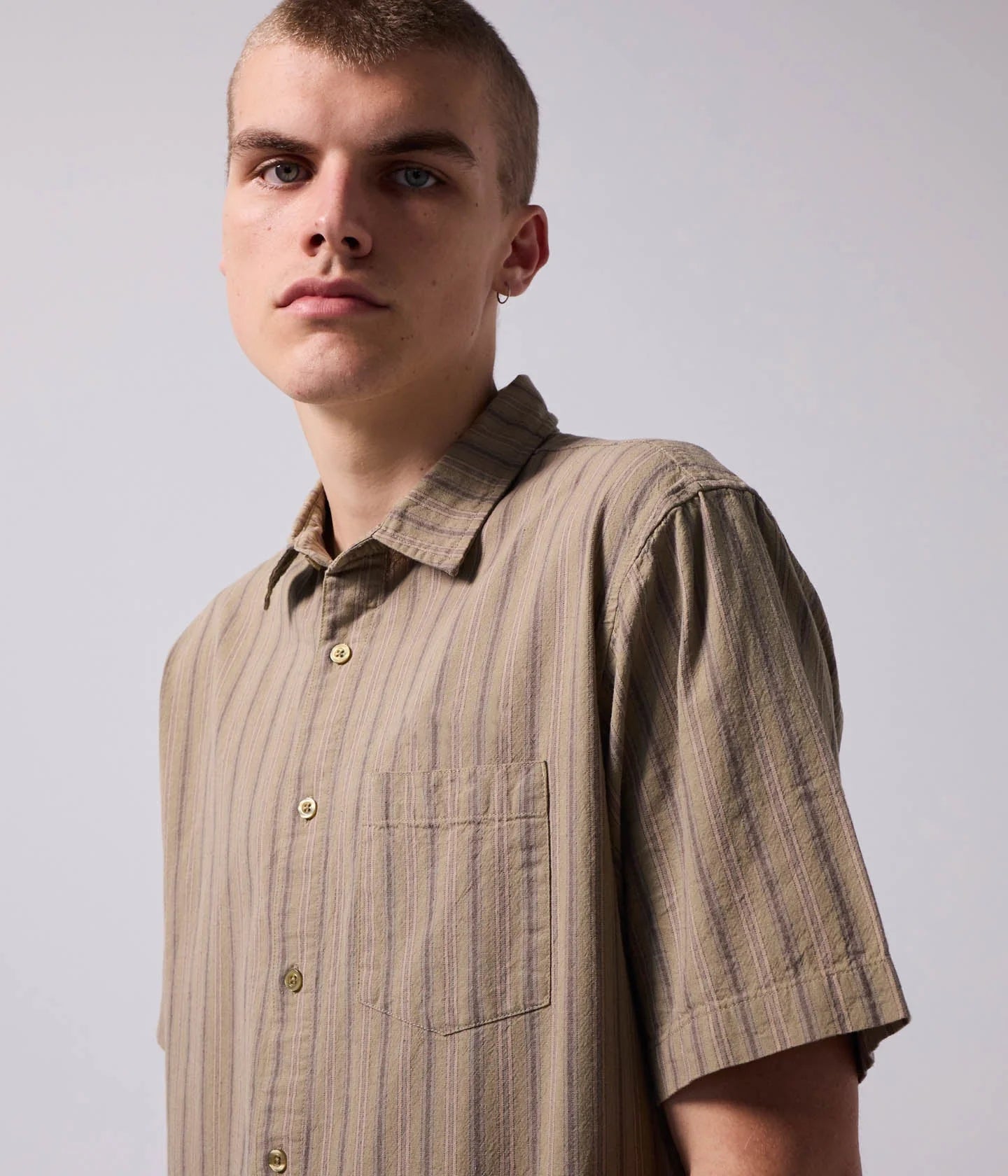 REYNOLDS STRIPED SS SHIRT // MOSS