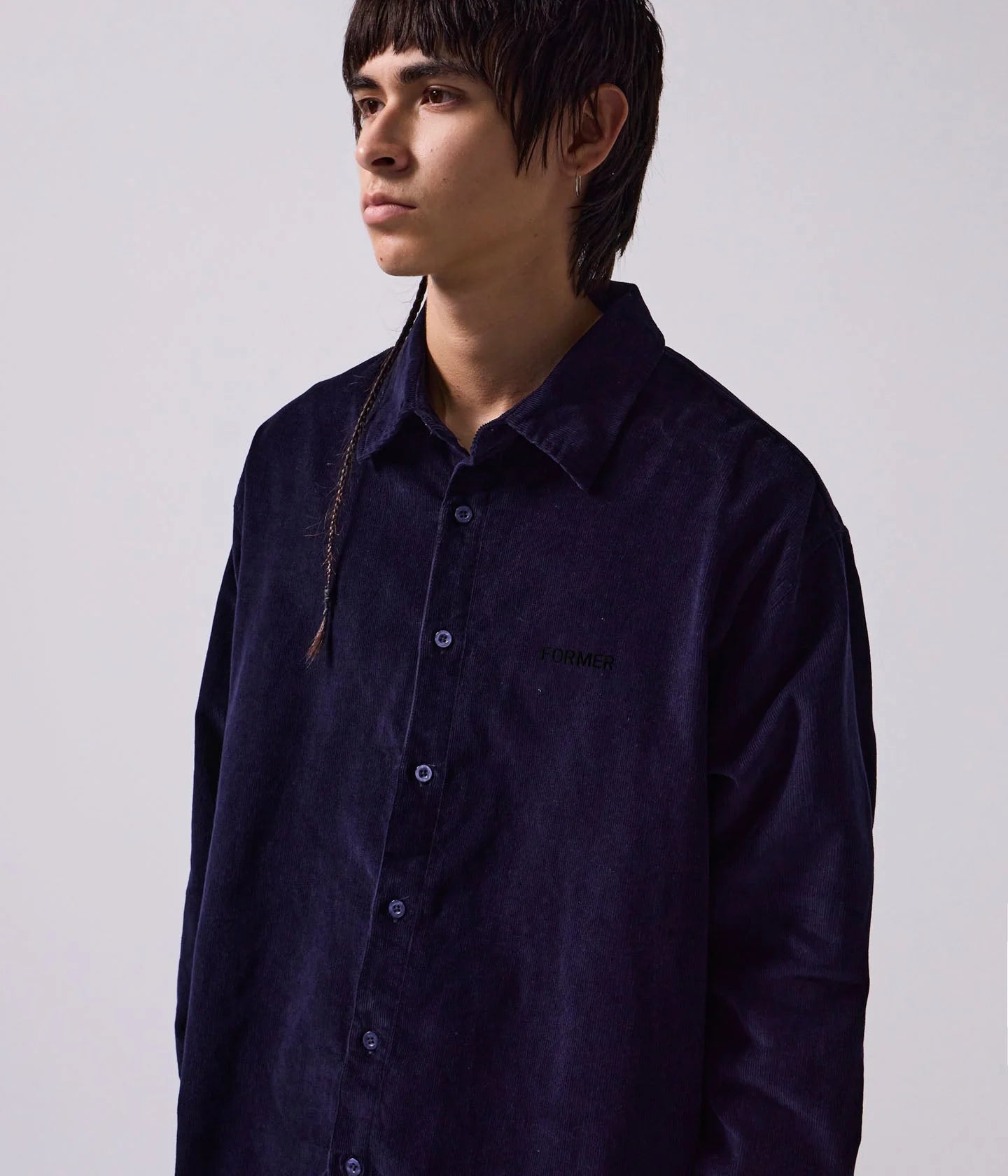 VIVIAN CORD LS SHIRT // NAVY