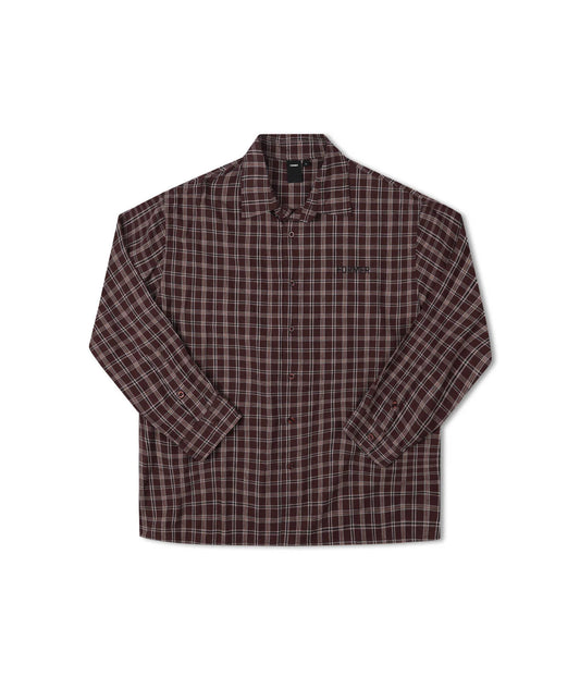 VIVIAN CHECK LS SHIRT // BROWN